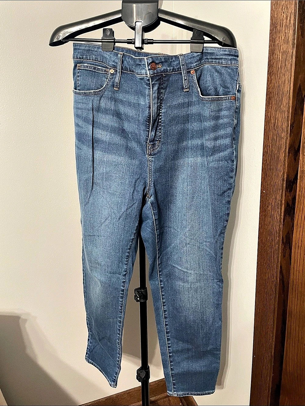 Madewell Curvy High-Rise Skinny Crop Skinny Crop Blue Waist 33